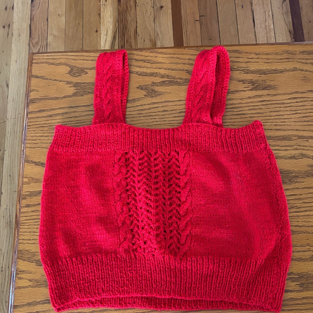 Red Knit Tank Top